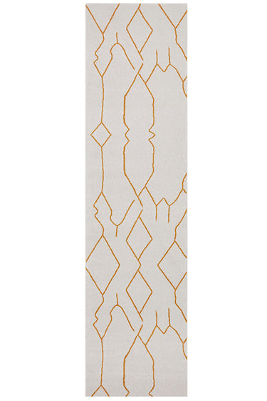 Ivy Paradise Cream & Gold Modern Abstract Hallway Runner Rug